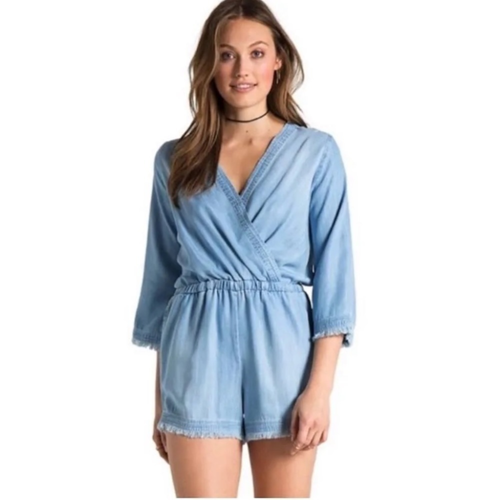 CHELSEA & VIOLET Raw Hem Romper